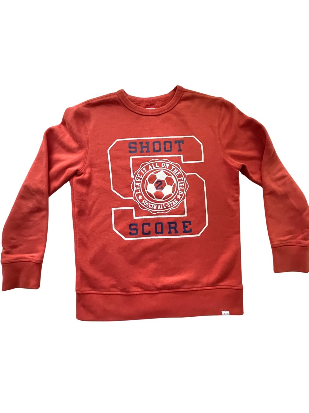 GAP Red Kids 'Shoot Score' Soccer Graphic Sweatshirt